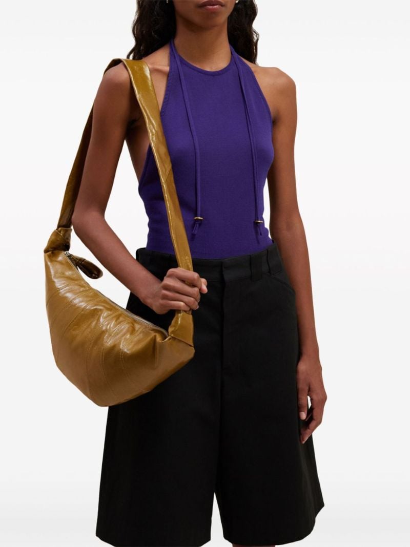 Brown Medium Croissant Shoulder Bag