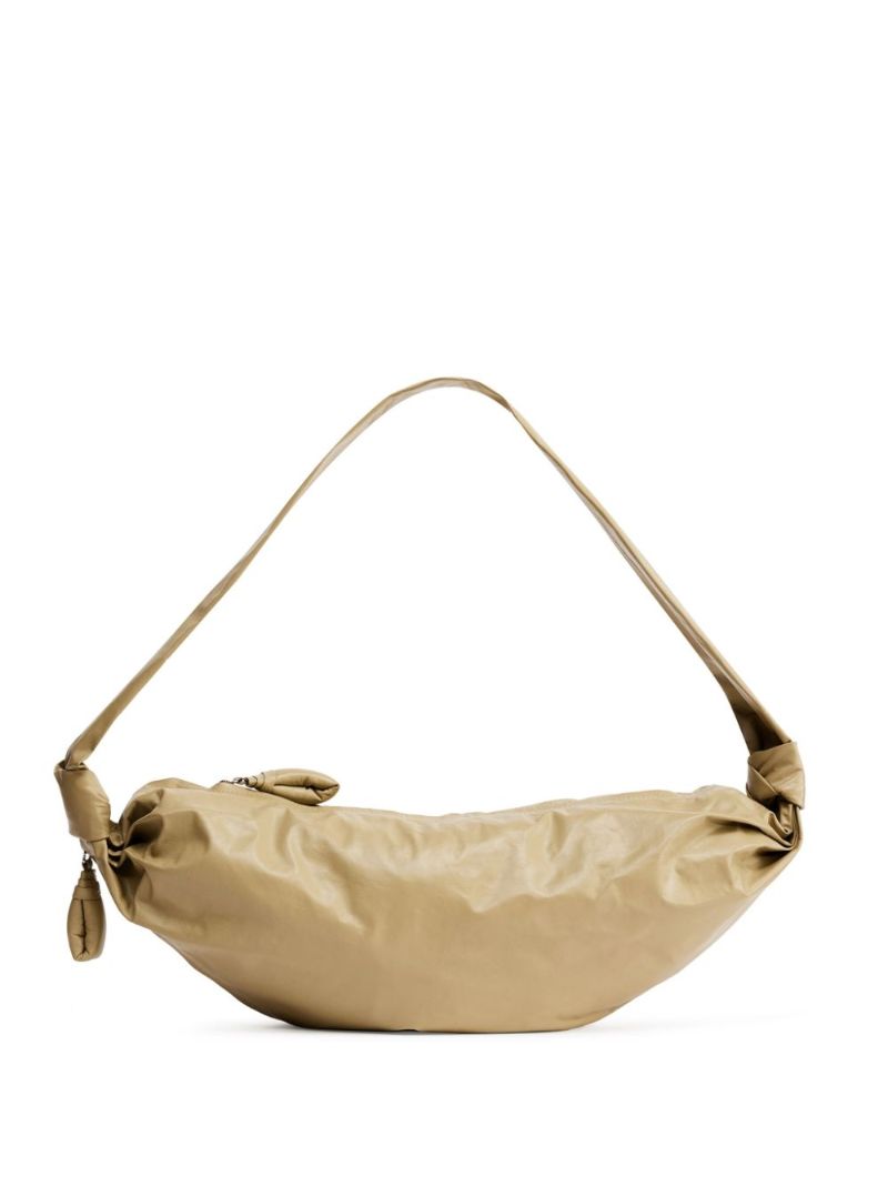 Neutral Medium Soft Croissant Shoulder Bag