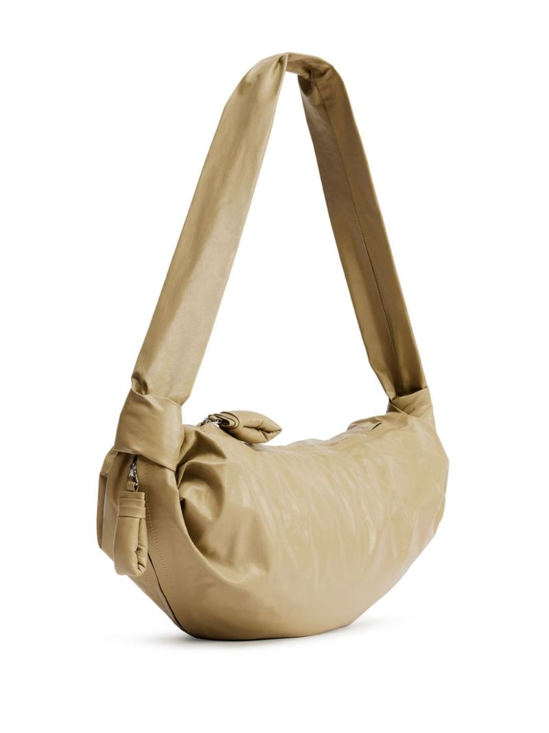 Neutral Medium Soft Croissant Shoulder Bag