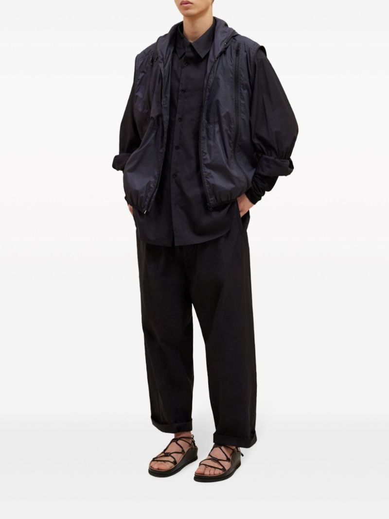 Blue Detachable-sleeve Hooded Jacket