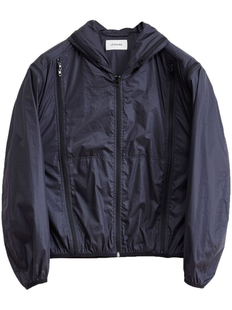 Blue Detachable-sleeve Hooded Jacket