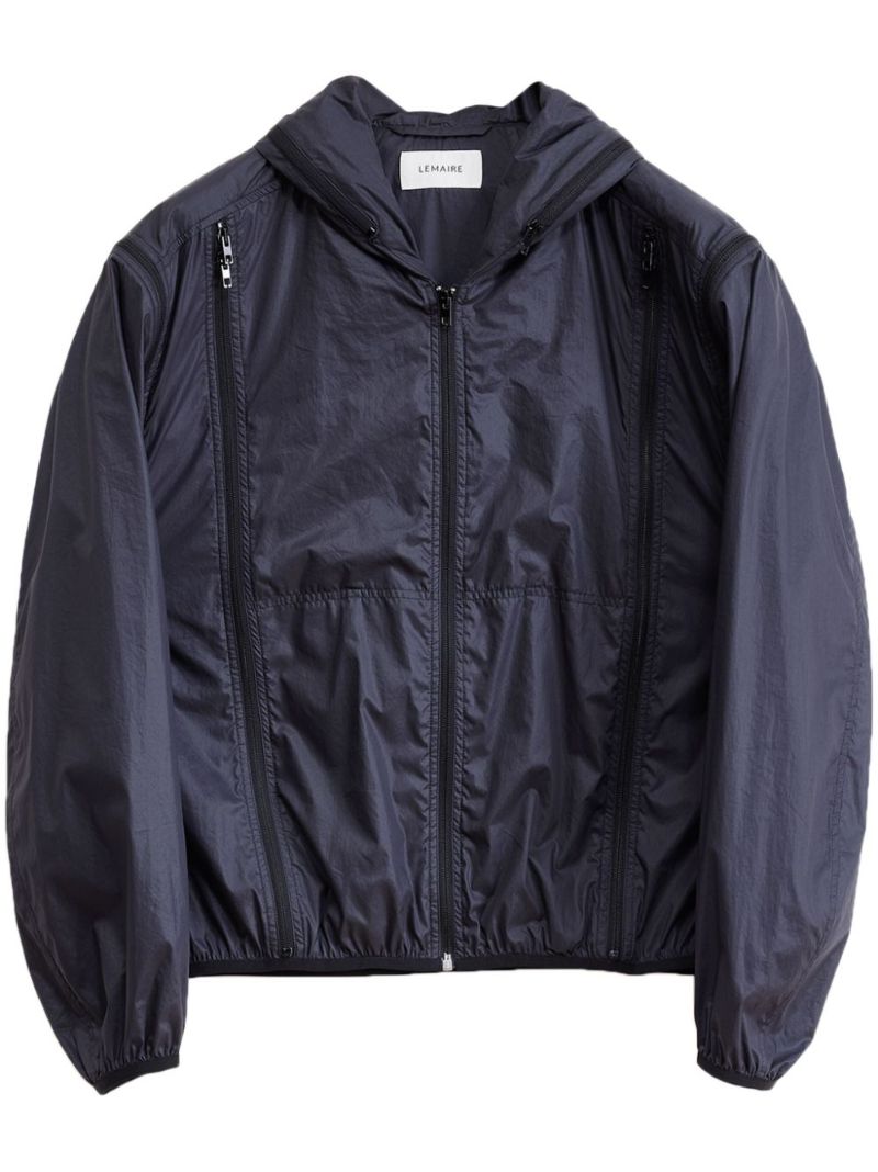 Blue Detachable-sleeve Hooded Jacket