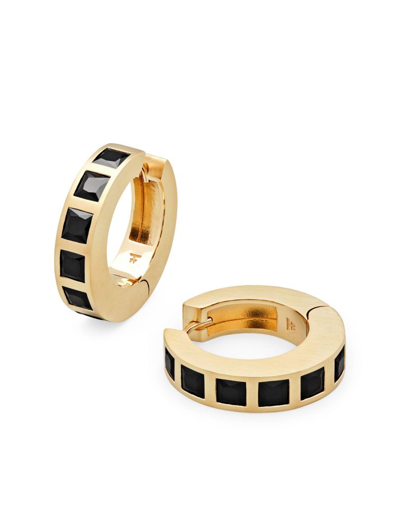 Onyx Hoop Earrings