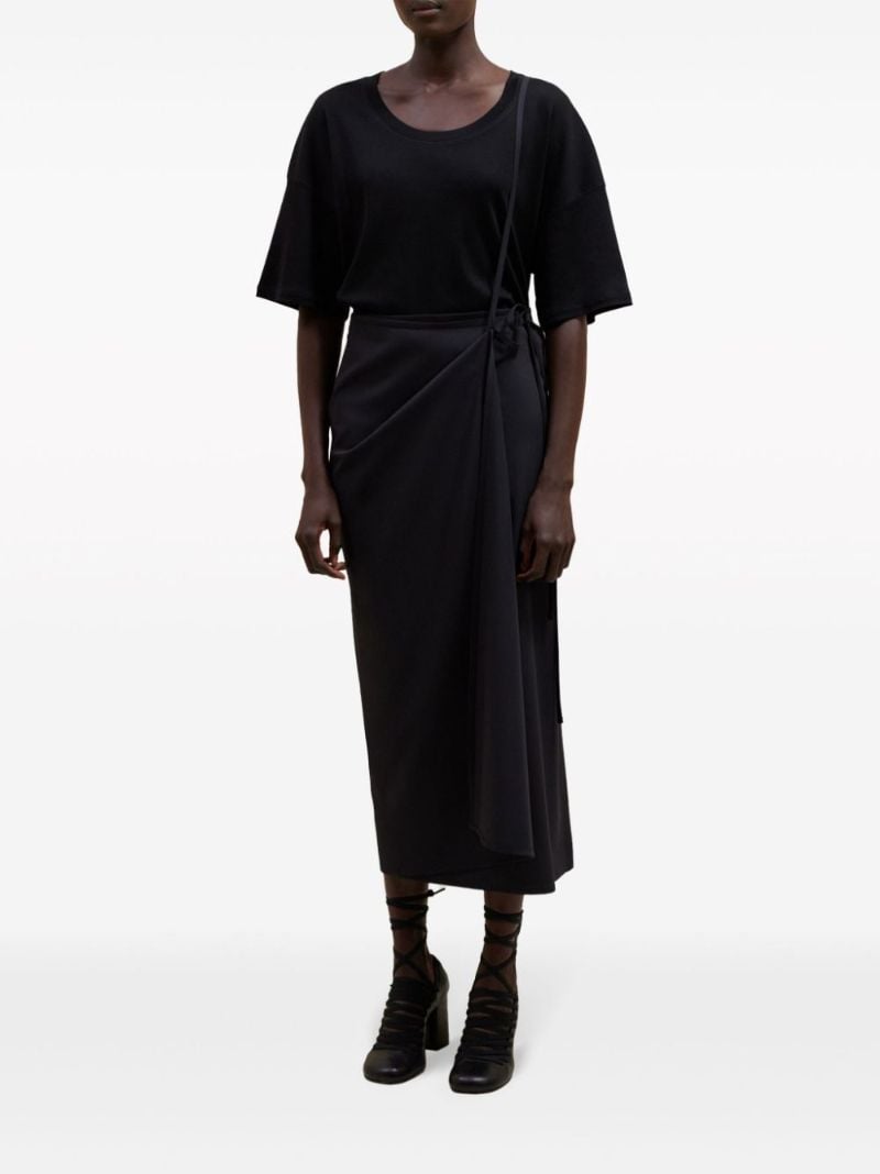Black Wrap Midi Skirt