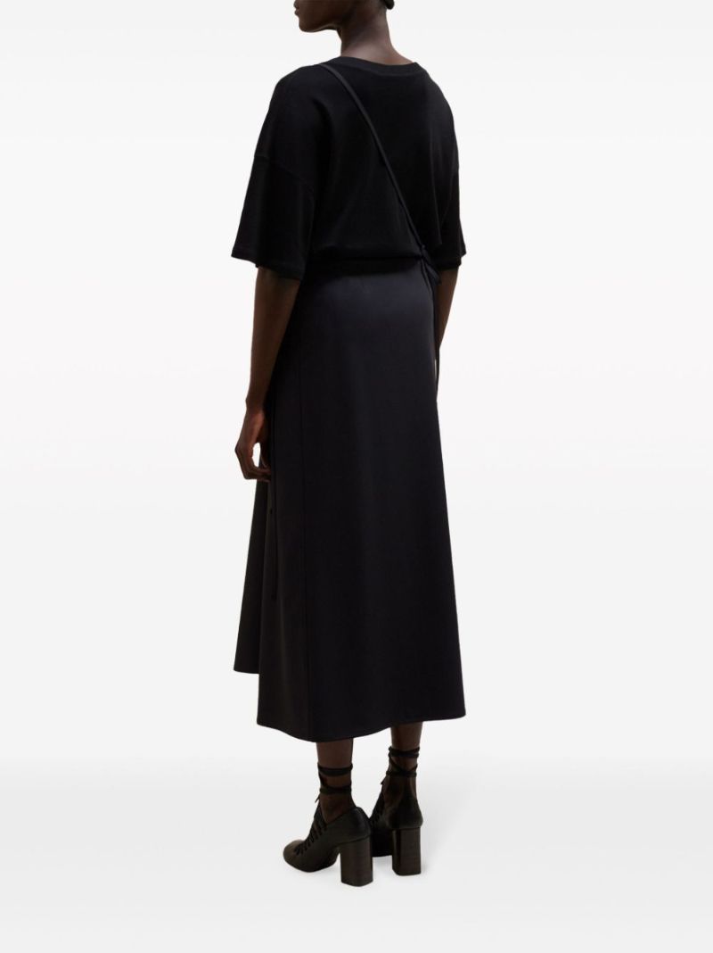 Black Wrap Midi Skirt