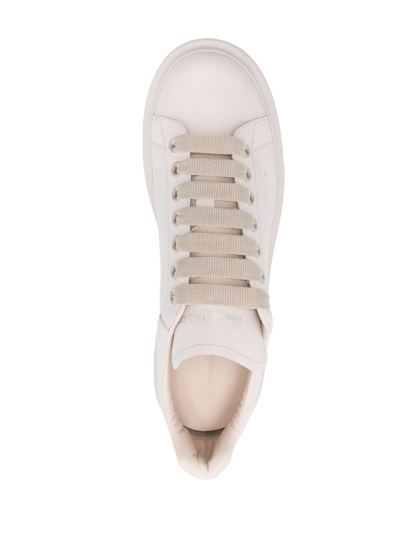 Neutral Oversized Leather Sneakers