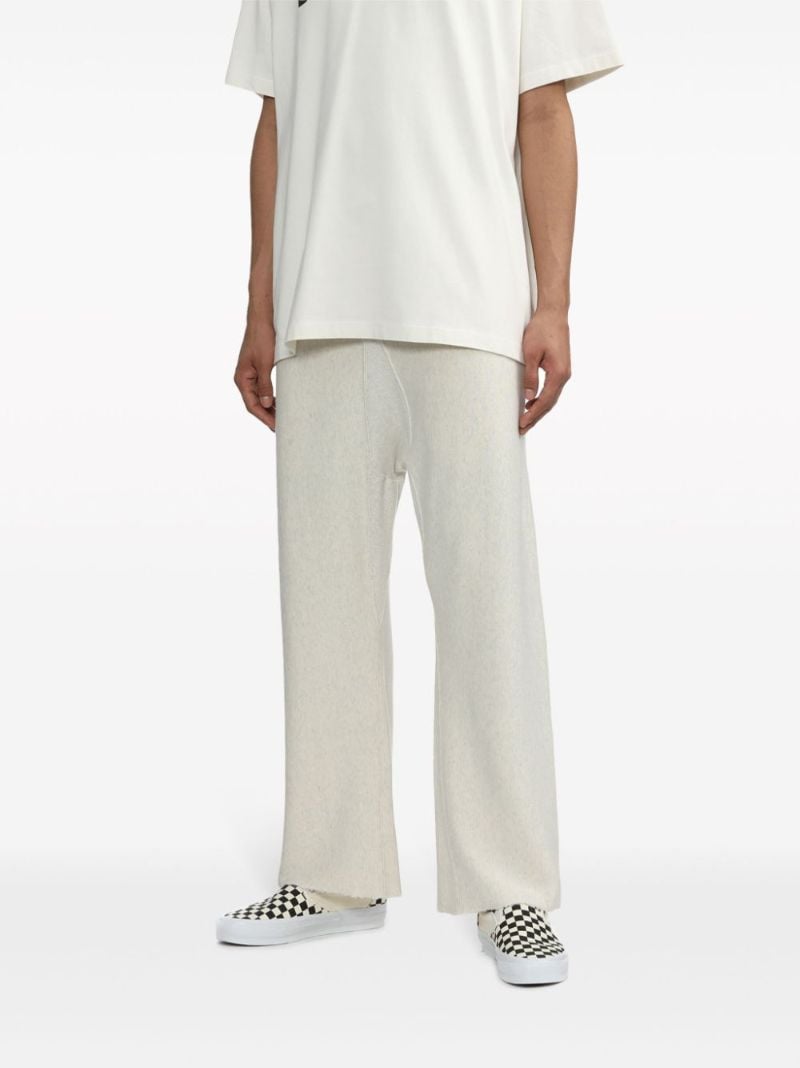 Grey Straight-leg Cotton Track Pants
