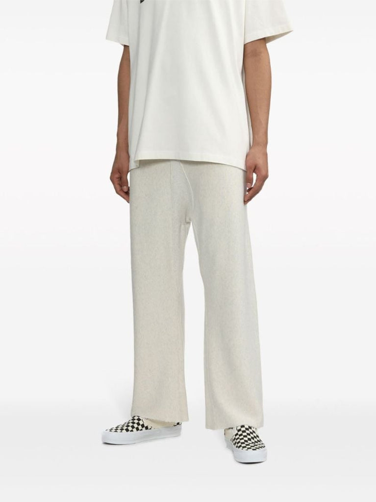 Grey Straight-leg Cotton Track Pants