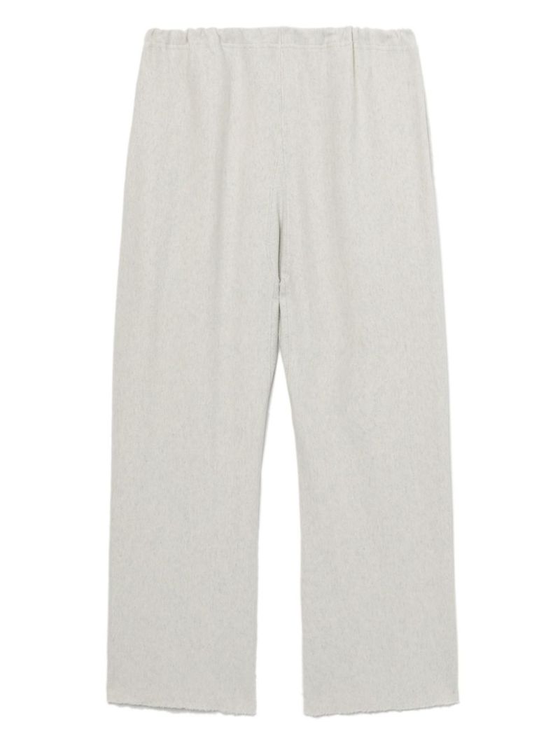 Grey Straight-leg Cotton Track Pants