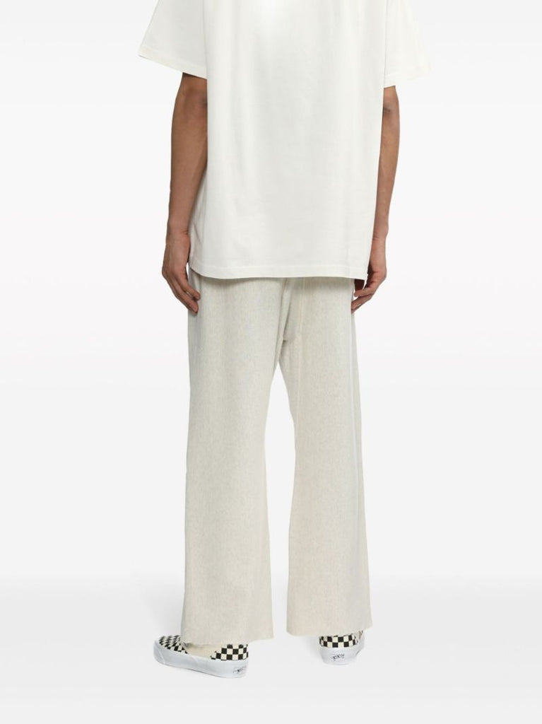 Grey Straight-leg Cotton Track Pants