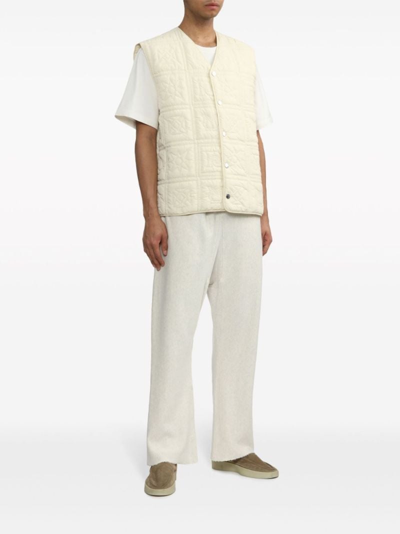 Grey Straight-leg Cotton Track Pants