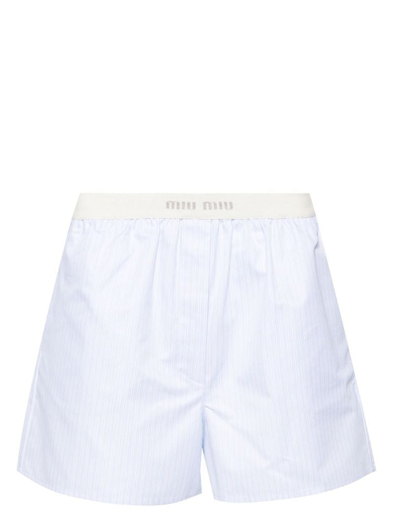 Blue Striped Cotton Boxer Shorts