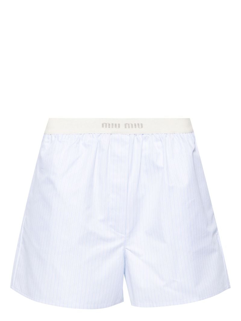 Blue Striped Cotton Boxer Shorts