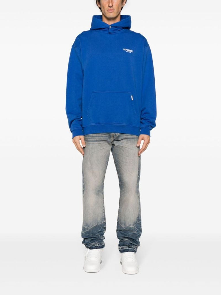 Blue Logo-print Cotton Hoodie