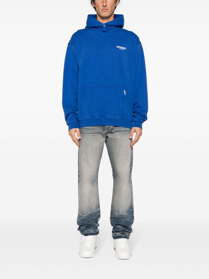 Blue Logo-print Cotton Hoodie