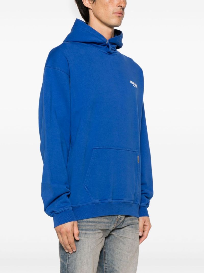 Blue Logo-print Cotton Hoodie
