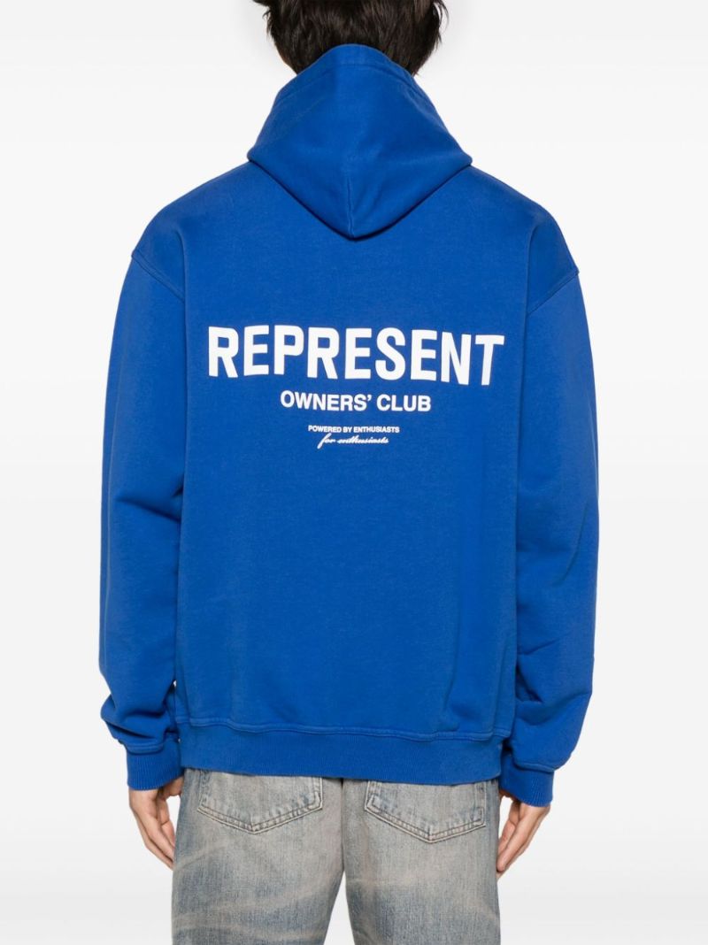 Blue Logo-print Cotton Hoodie