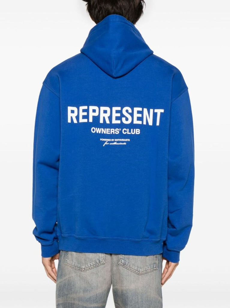 Blue Logo-print Cotton Hoodie
