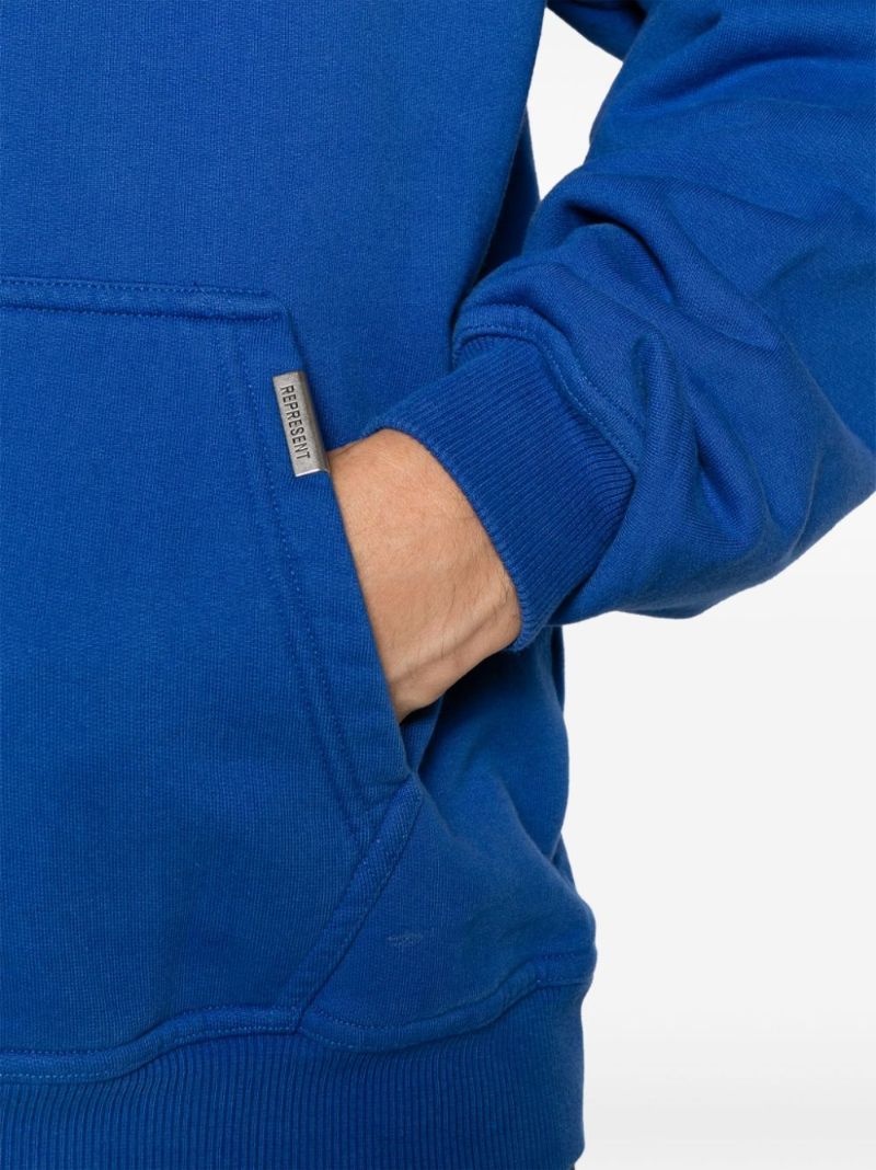 Blue Logo-print Cotton Hoodie