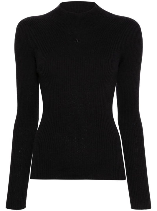 Black Solar Ribbed Jumper