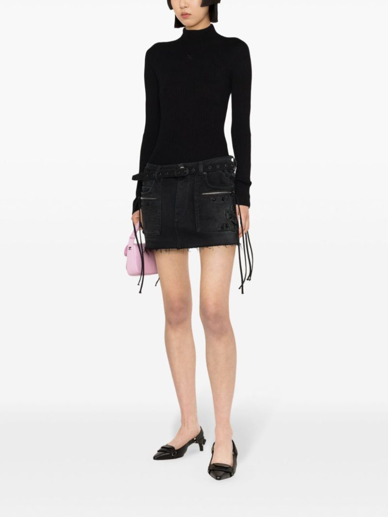 Black Solar Ribbed Jumper