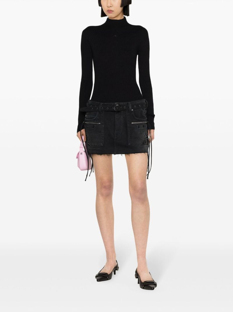 Black Solar Ribbed Jumper