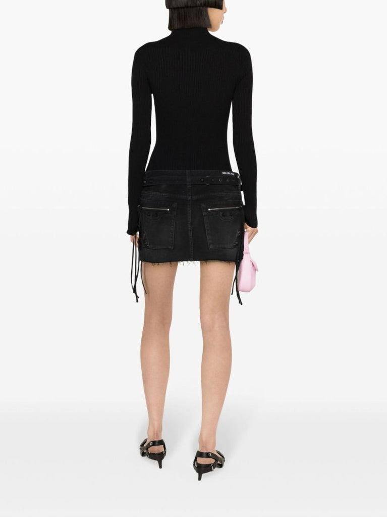 Black Solar Ribbed Jumper
