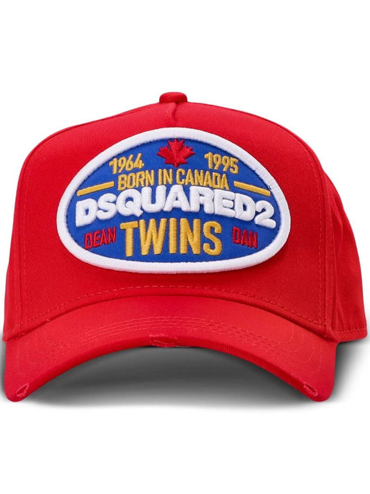 Red Logo Applique Cotton Cap