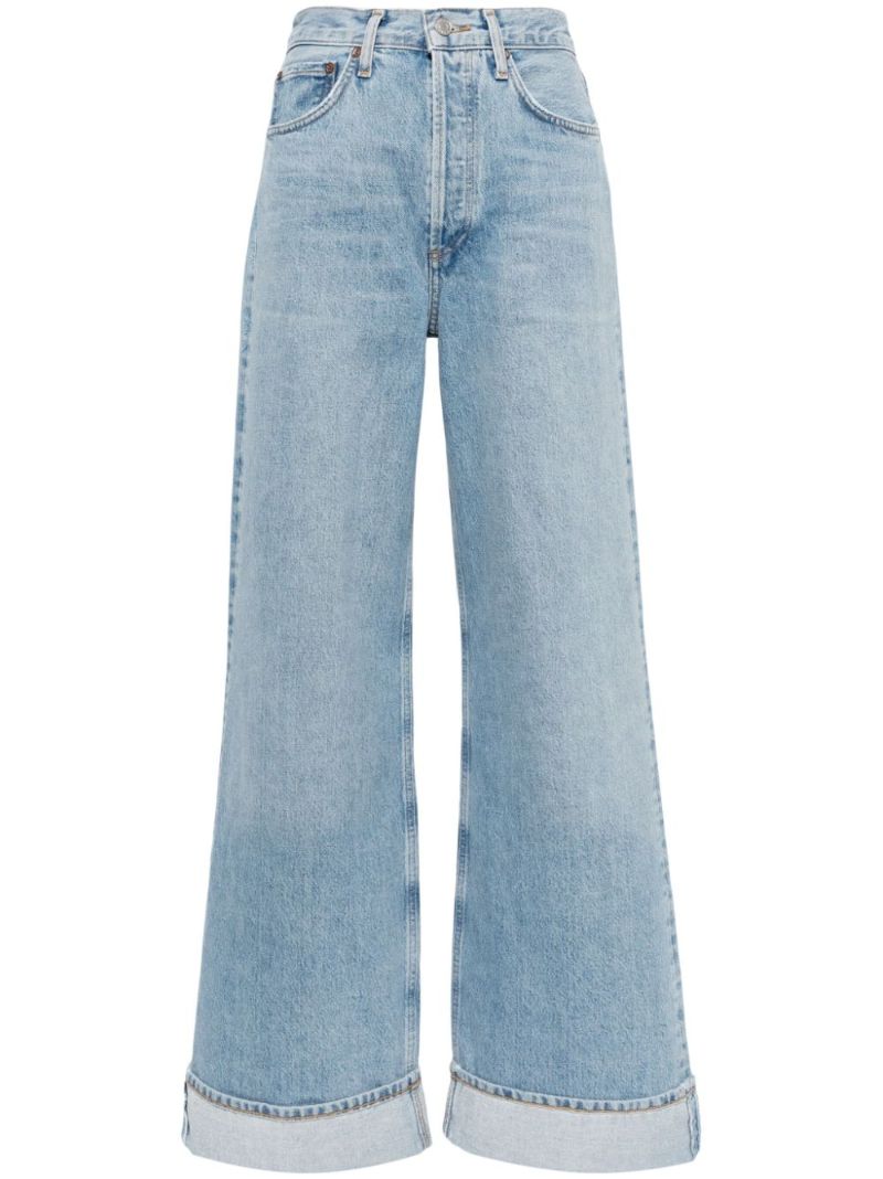Blue Dame High-rise Wide-leg Jeans