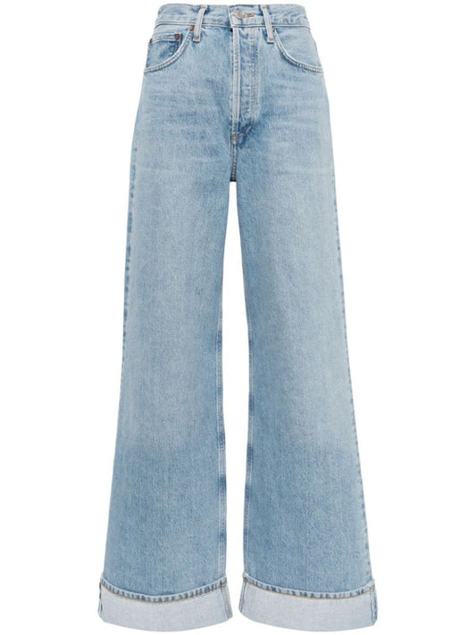 Blue Dame High-rise Wide-leg Jeans