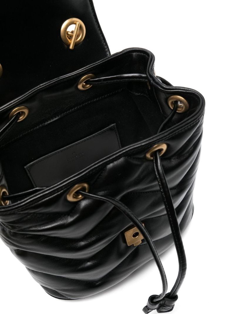 Black Gg-marmont Leather Backpack