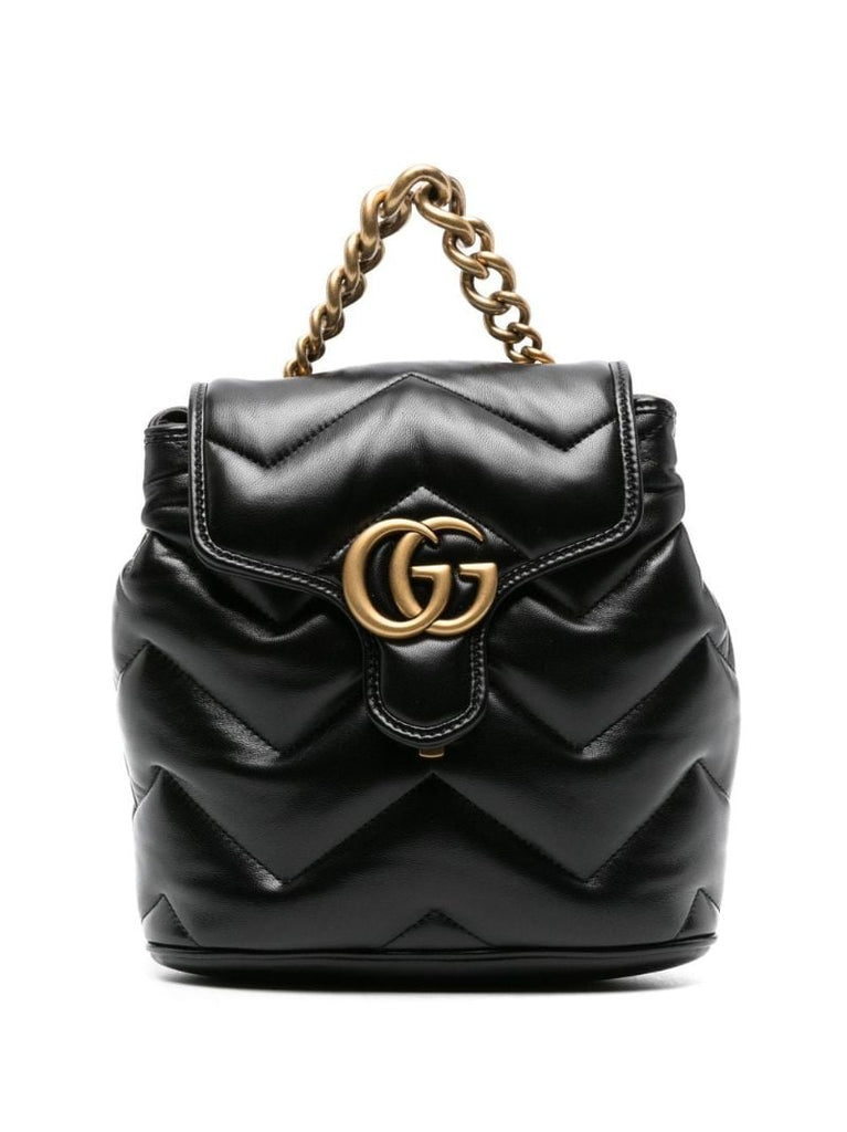 Black Gg-marmont Leather Backpack