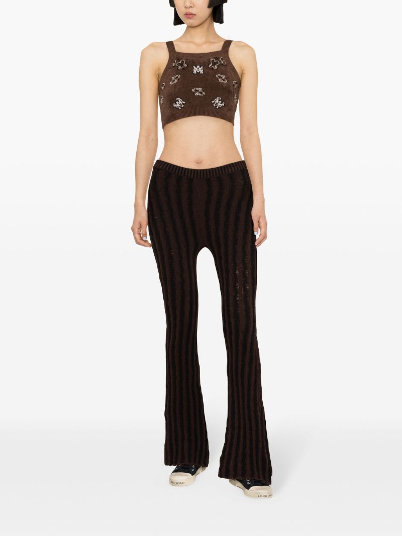 Brown Bandana Terry Cloth Crop Top