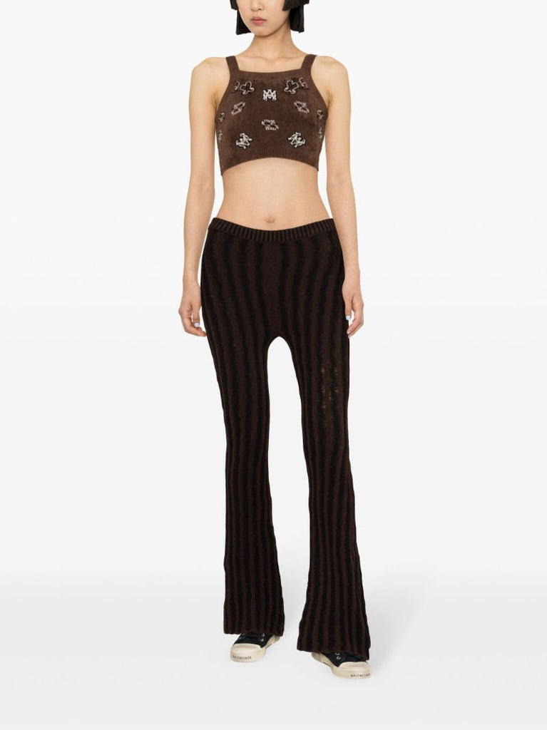 Brown Bandana Terry Cloth Crop Top