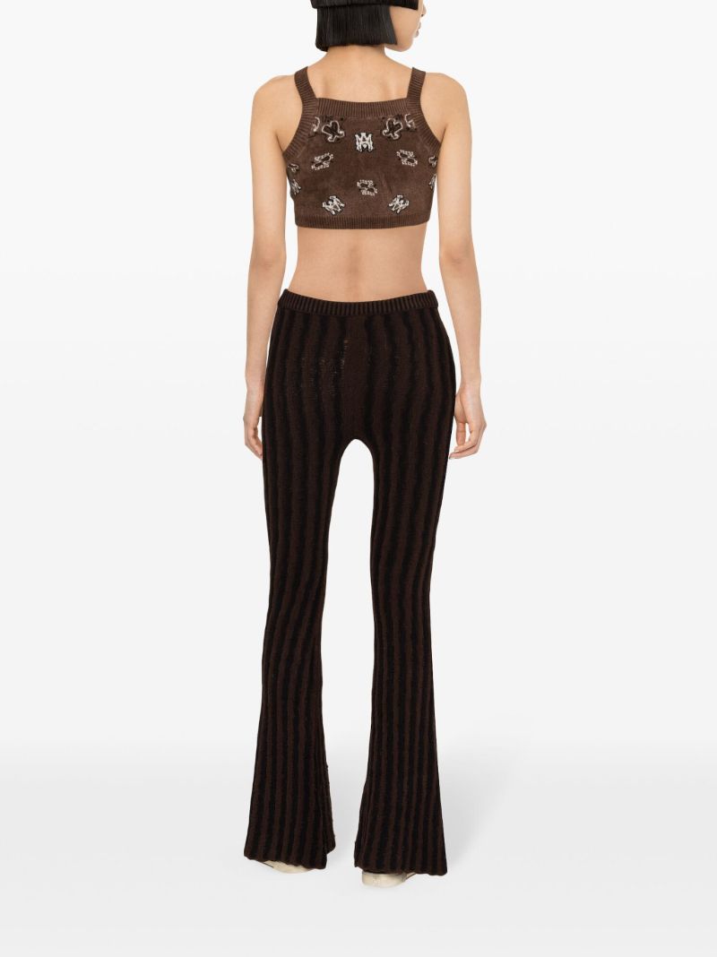 Brown Bandana Terry Cloth Crop Top