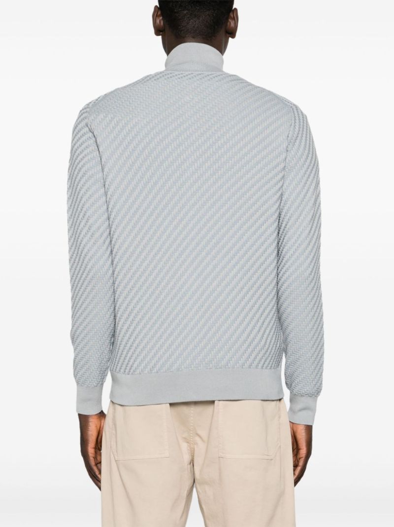 Blue Trama-weave Cardigan