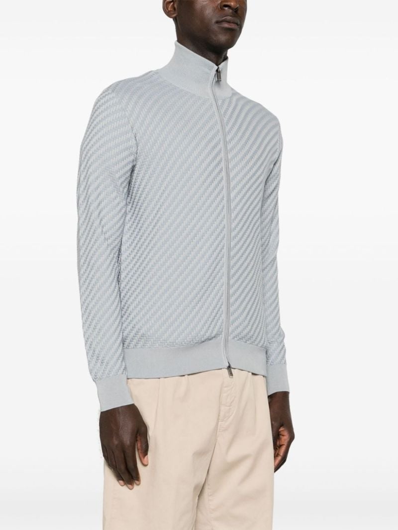 Blue Trama-weave Cardigan