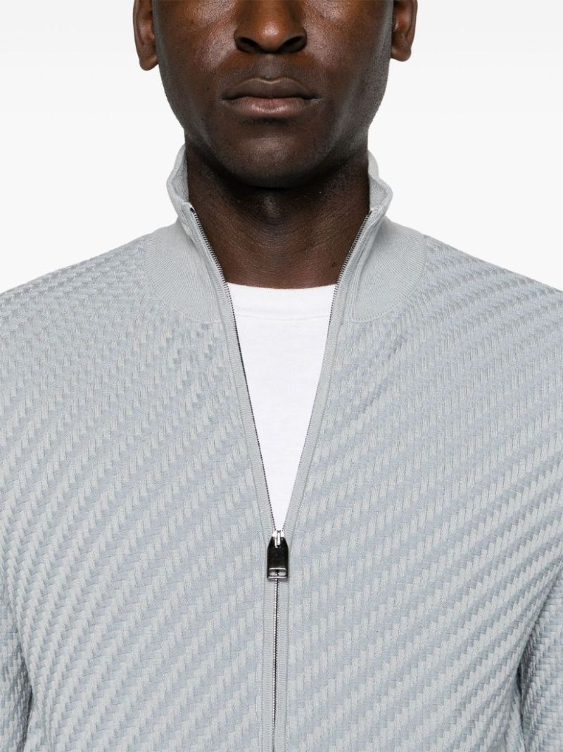 Blue Trama-weave Cardigan