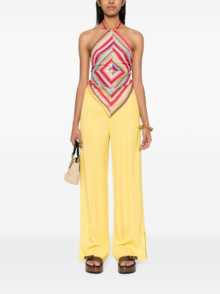 Multicolour Striped Halterneck Knit Top