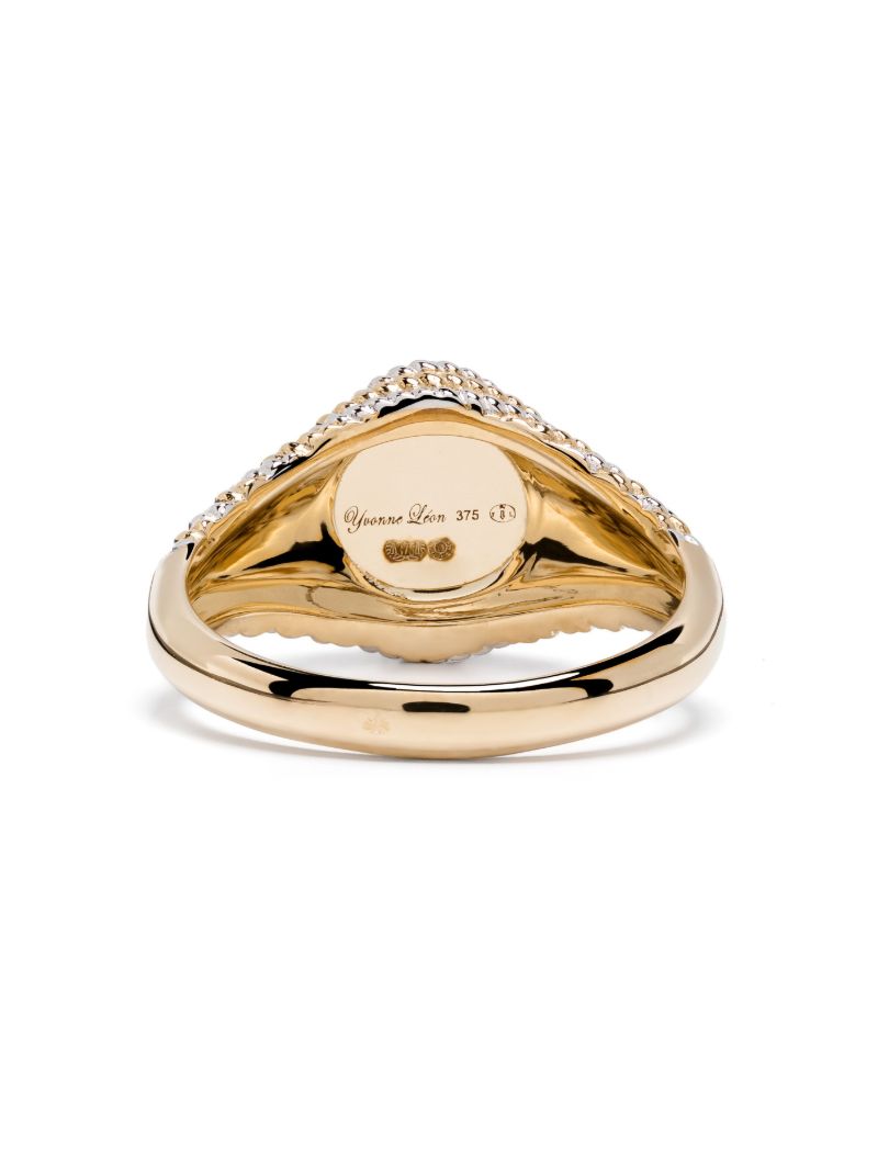 9k Gold Mini ChevaliÃ_x0083_Â¨re Marquise Diamond Signet Ring