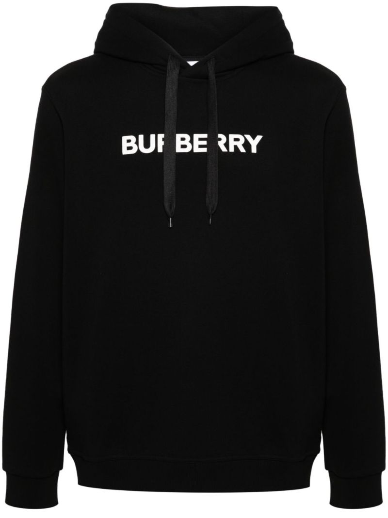 Black Logo-print Cotton Hoodie