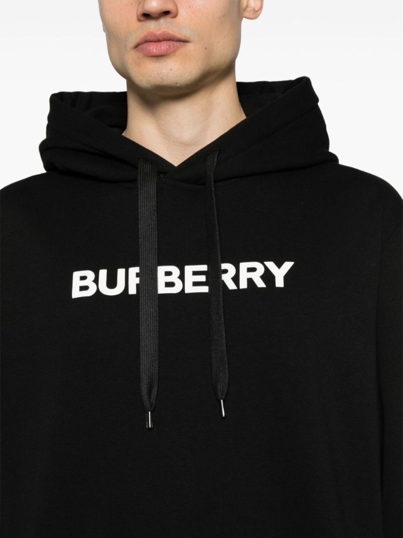 Black Logo-print Cotton Hoodie