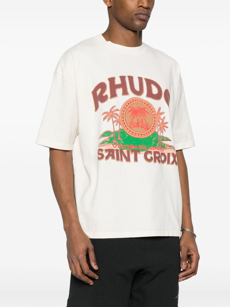 White Graphic-print Cotton T-shirt