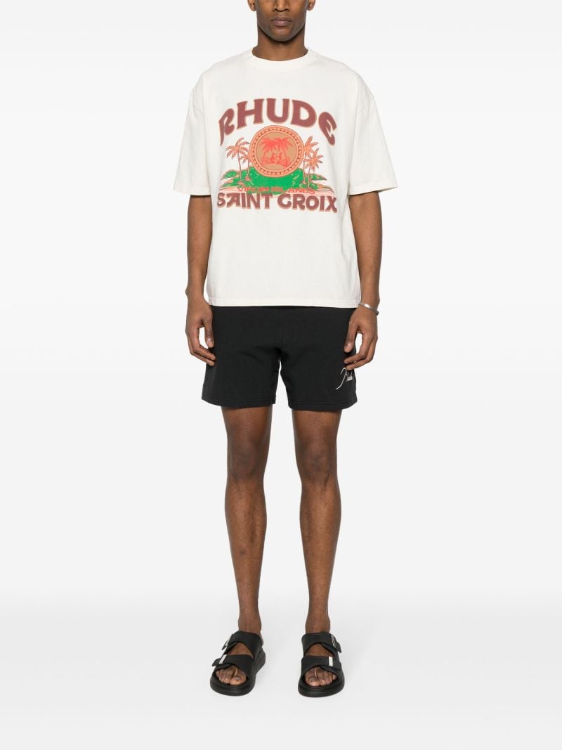 White Graphic-print Cotton T-shirt