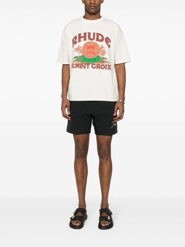 White Graphic-print Cotton T-shirt