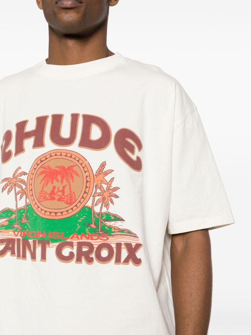White Graphic-print Cotton T-shirt