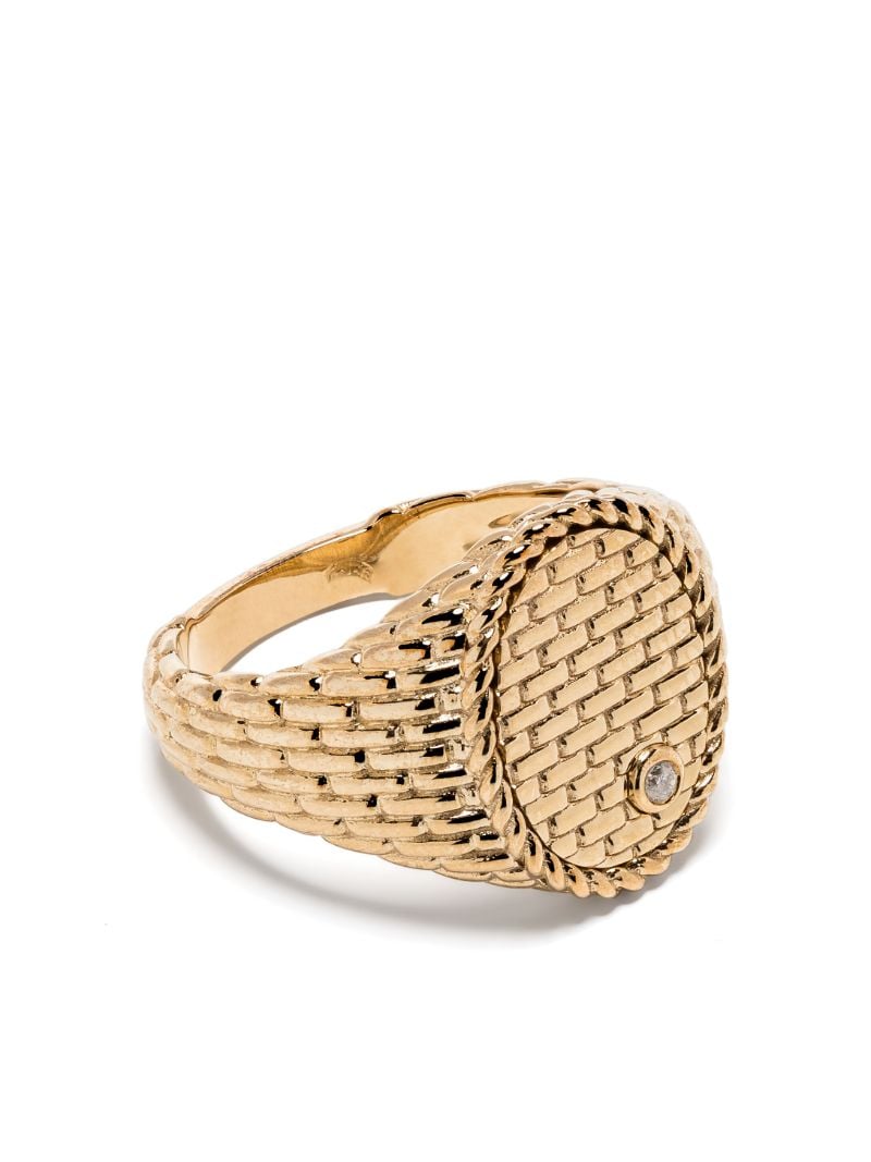 9k Yellow Gold ChevaliÃ_x0083_Â¨re Ovale Cannage Signet Ring