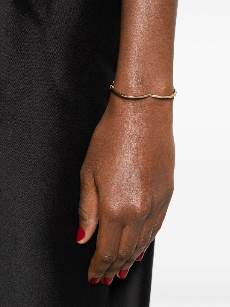 9k Yellow Gold Jonc Coeur Lisse or Jaune Bangle Bracelet