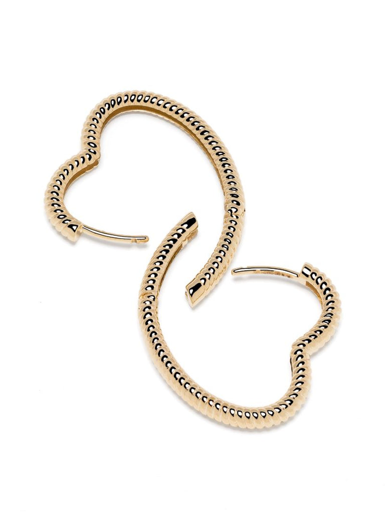 9k Yellow Gold Coeur Heart Hoop Earrings