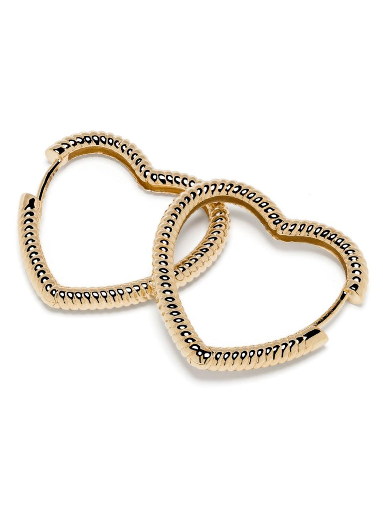 9k Yellow Gold Coeur Heart Hoop Earrings